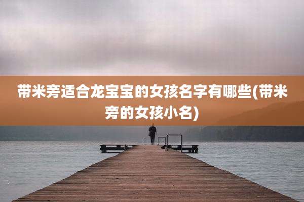 带米旁适合龙宝宝的女孩名字有哪些(带米旁的女孩小名)