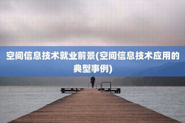 空间信息技术就业前景(空间信息技术应用的典型事例)