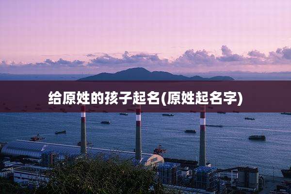 给原姓的孩子起名(原姓起名字)
