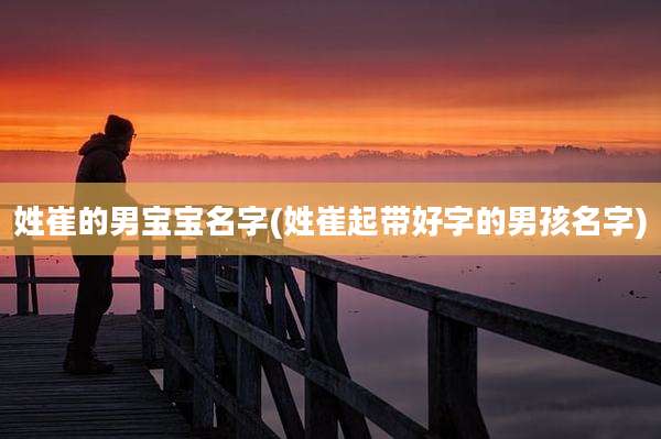 姓崔的男宝宝名字(姓崔起带好字的男孩名字)