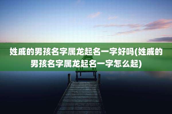姓戚的男孩名字属龙起名一字好吗(姓戚的男孩名字属龙起名一字怎么起)