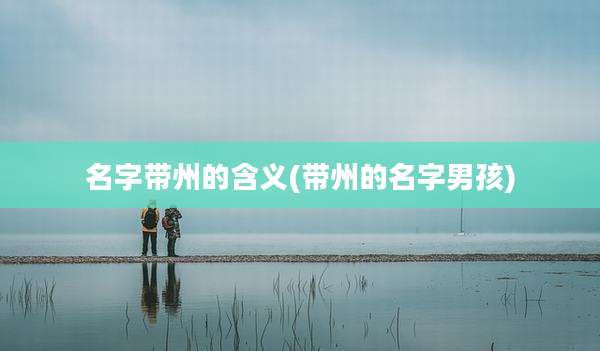 名字带州的含义(带州的名字男孩)