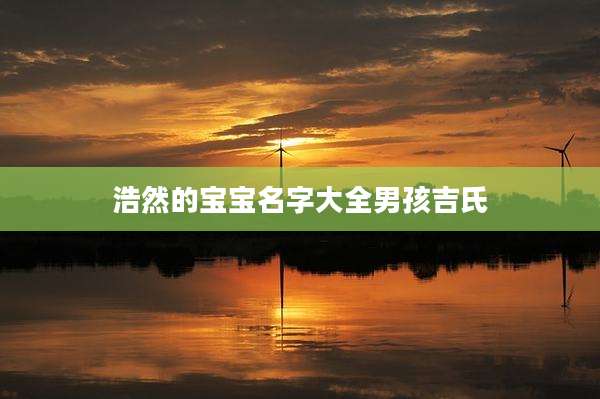 浩然的宝宝名字大全男孩吉氏