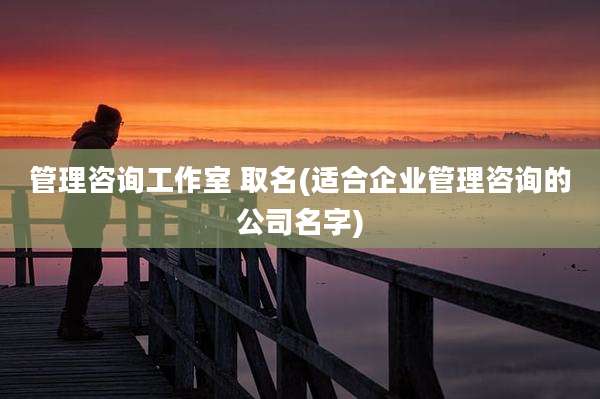 管理咨询工作室 取名(适合企业管理咨询的公司名字)