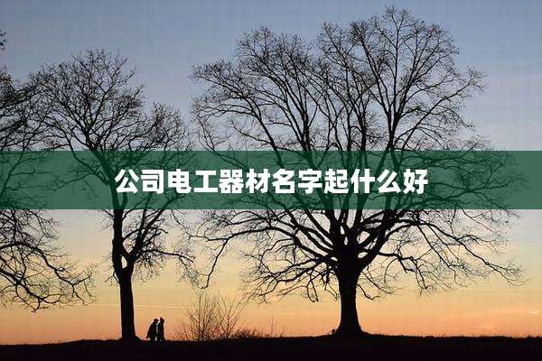 公司电工器材名字起什么好