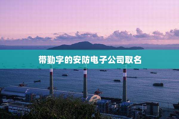 带勤字的安防电子公司取名
