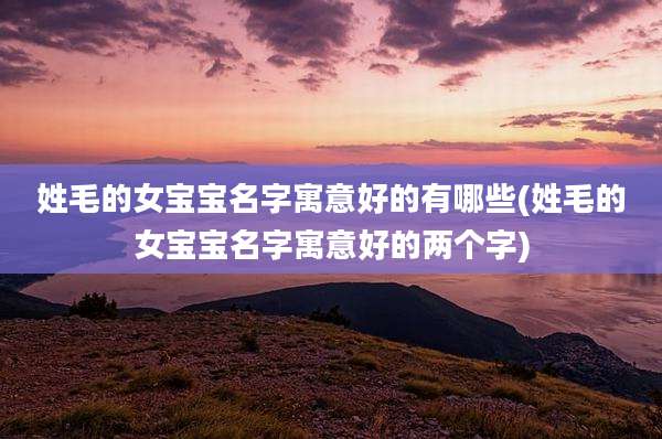姓毛的女宝宝名字寓意好的有哪些(姓毛的女宝宝名字寓意好的两个字)