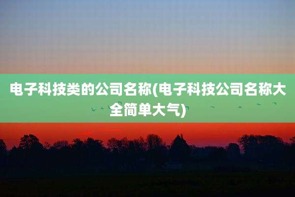 电子科技类的公司名称(电子科技公司名称大全简单大气)