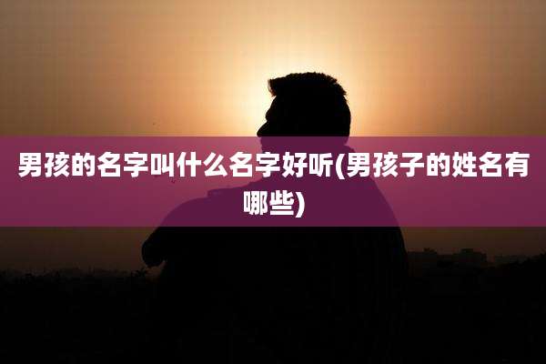 男孩的名字叫什么名字好听(男孩子的姓名有哪些)