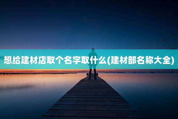 想给建材店取个名字取什么(建材部名称大全)