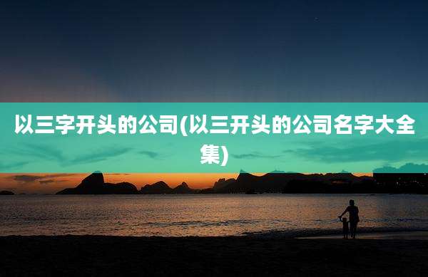以三字开头的公司(以三开头的公司名字大全集)