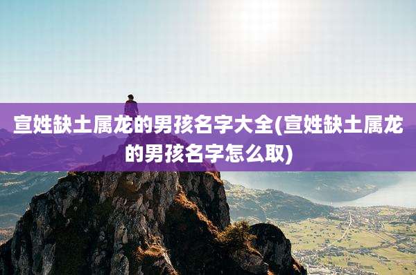 宣姓缺土属龙的男孩名字大全(宣姓缺土属龙的男孩名字怎么取)