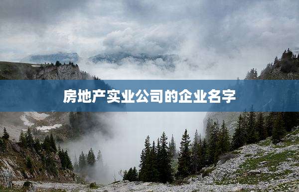 房地产实业公司的企业名字