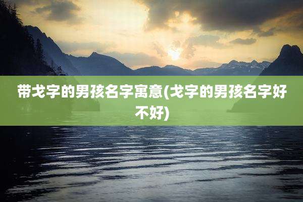 带戈字的男孩名字寓意(戈字的男孩名字好不好)