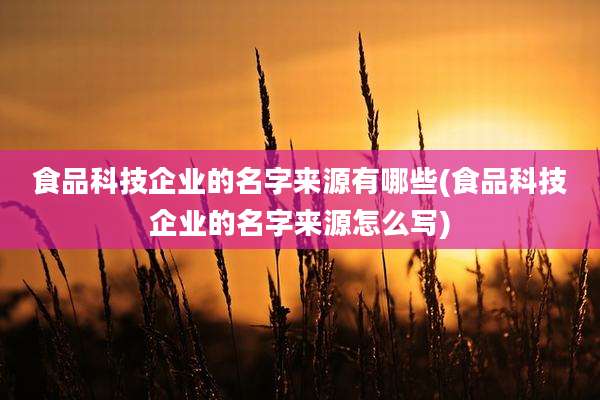 食品科技企业的名字来源有哪些(食品科技企业的名字来源怎么写)
