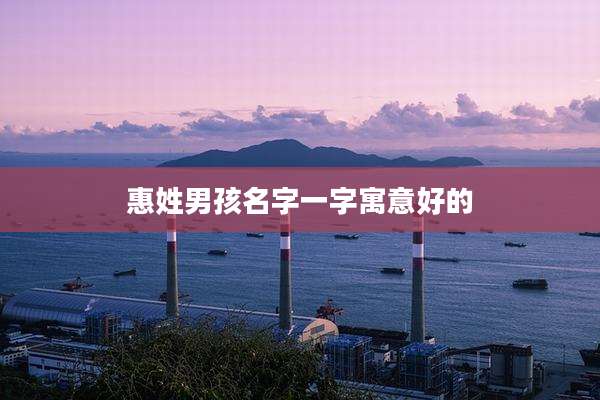 惠姓男孩名字一字寓意好的