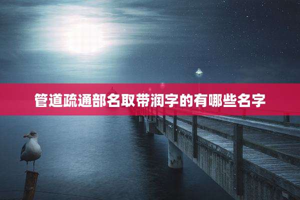 管道疏通部名取带润字的有哪些名字