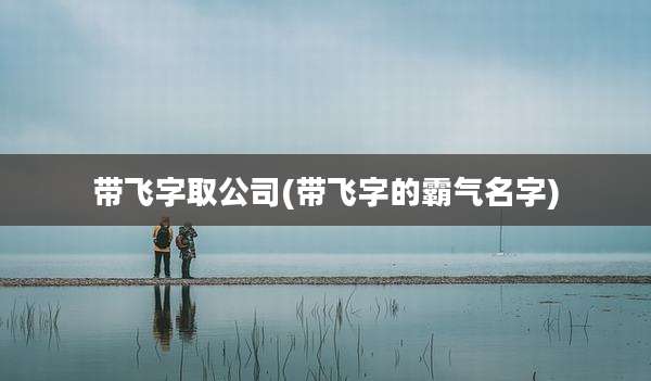 带飞字取公司(带飞字的霸气名字)