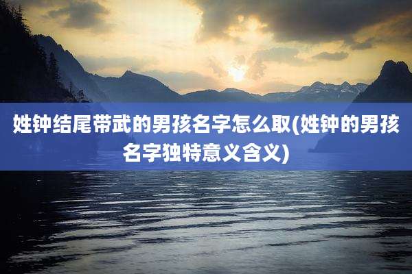 姓钟结尾带武的男孩名字怎么取(姓钟的男孩名字独特意义含义)