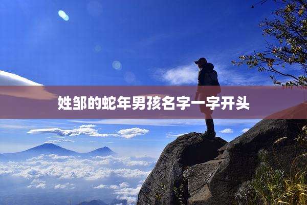 姓邹的蛇年男孩名字一字开头