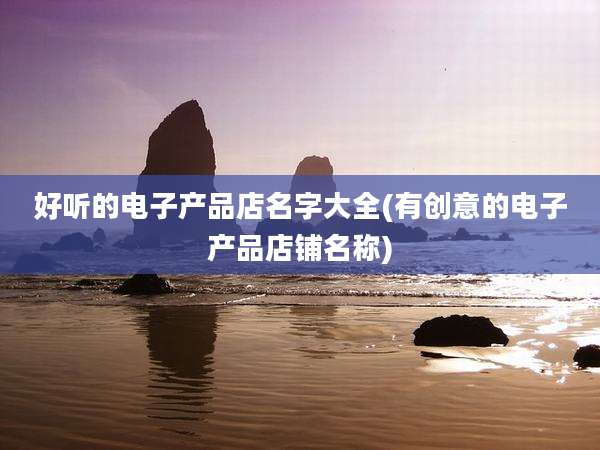 好听的电子产品店名字大全(有创意的电子产品店铺名称)