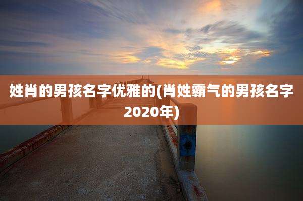 姓肖的男孩名字优雅的(肖姓霸气的男孩名字2020年)