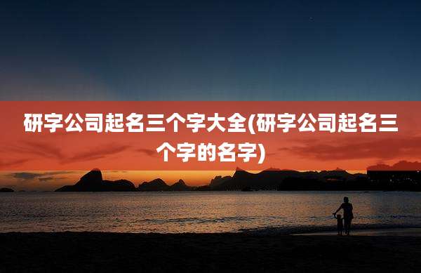 研字公司起名三个字大全(研字公司起名三个字的名字)