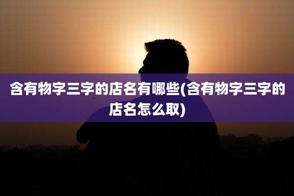 含有物字三字的店名有哪些(含有物字三字的店名怎么取)