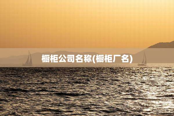 橱柜公司名称(橱柜厂名)