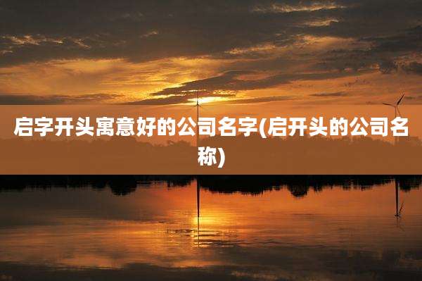 启字开头寓意好的公司名字(启开头的公司名称)