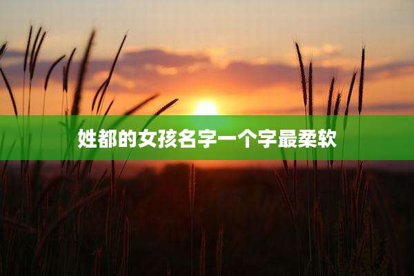 姓都的女孩名字一个字最柔软