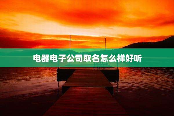 电器电子公司取名怎么样好听