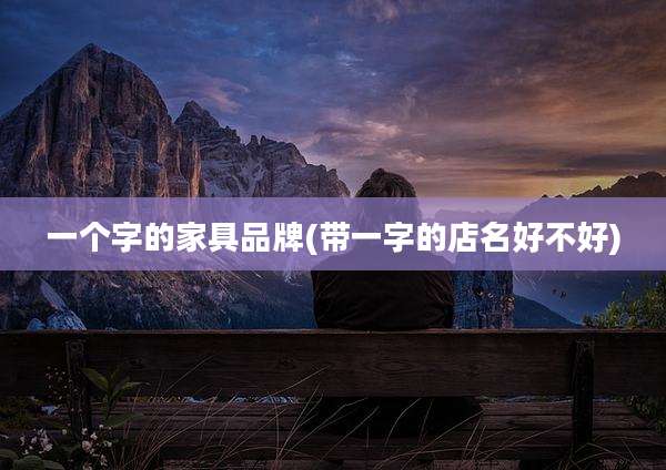一个字的家具品牌(带一字的店名好不好)