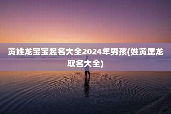 黄姓龙宝宝起名大全2024年男孩(姓黄属龙取名大全)