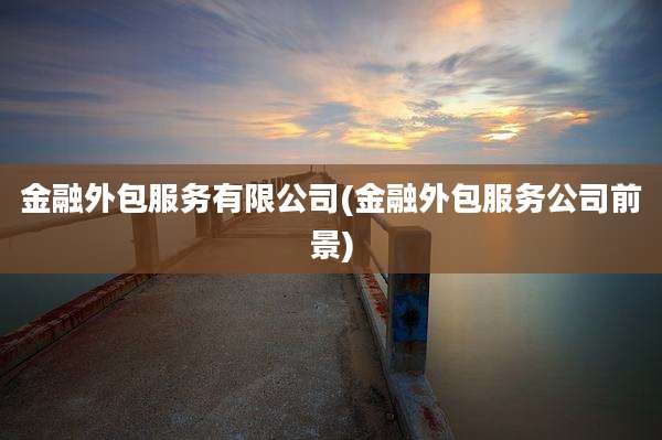 金融外包服务有限公司(金融外包服务公司前景)