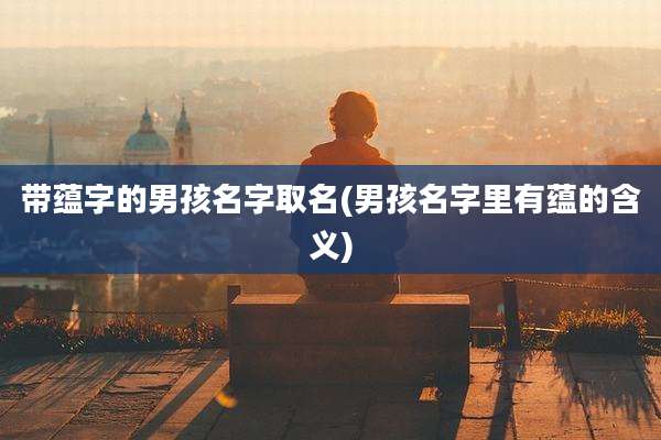 带蕴字的男孩名字取名(男孩名字里有蕴的含义)