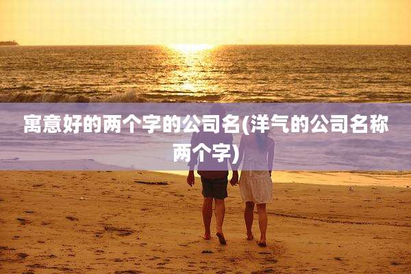 寓意好的两个字的公司名(洋气的公司名称两个字)