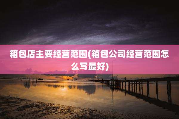 箱包店主要经营范围(箱包公司经营范围怎么写最好)
