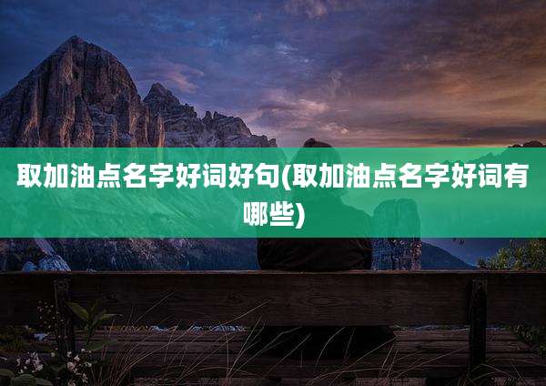 取加油点名字好词好句(取加油点名字好词有哪些)