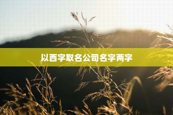 以西字取名公司名字两字