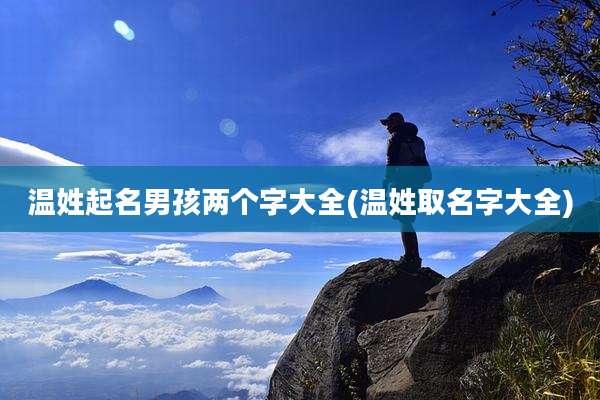 温姓起名男孩两个字大全(温姓取名字大全)