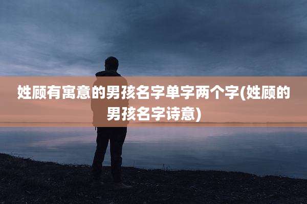 姓顾有寓意的男孩名字单字两个字(姓顾的男孩名字诗意)