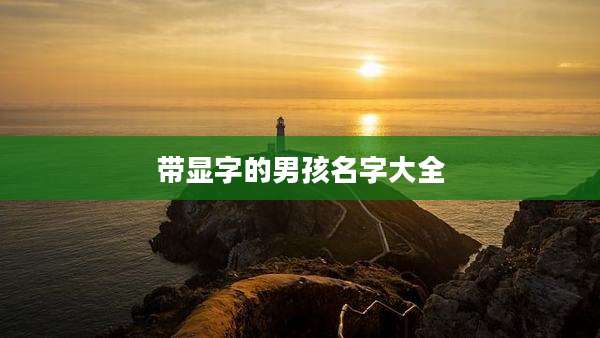 带显字的男孩名字大全
