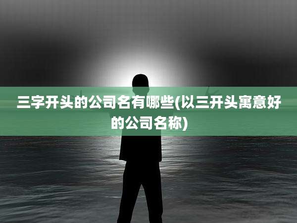 三字开头的公司名有哪些(以三开头寓意好的公司名称)