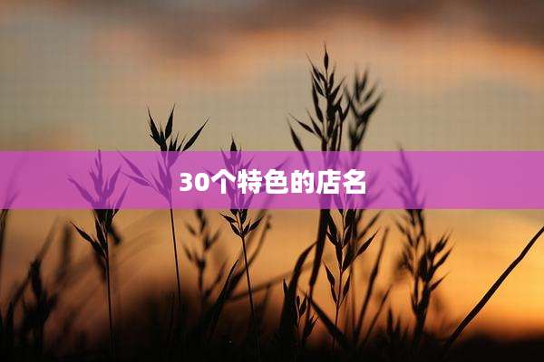 30个特色的店名