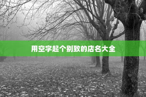 用空字起个别致的店名大全