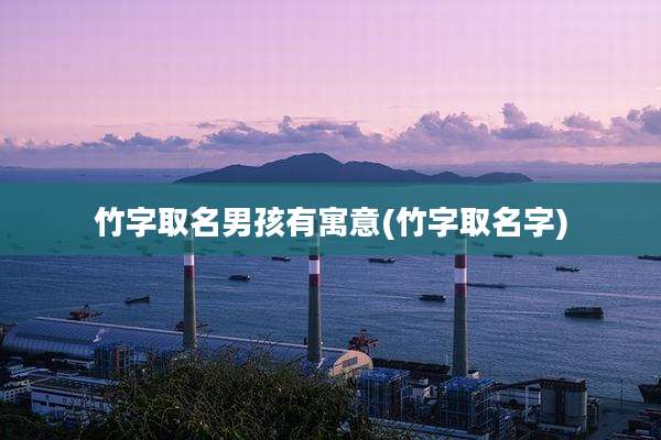 竹字取名男孩有寓意(竹字取名字)