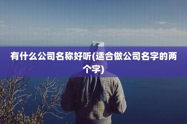 有什么公司名称好听(适合做公司名字的两个字)