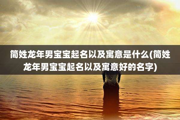 简姓龙年男宝宝起名以及寓意是什么(简姓龙年男宝宝起名以及寓意好的名字)