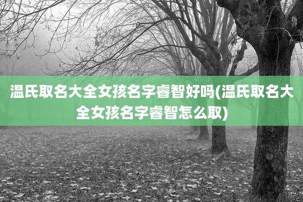 温氏取名大全女孩名字睿智好吗(温氏取名大全女孩名字睿智怎么取)